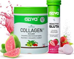 OZiva Vegan Collagen (Guava) & Gluta Fizzy for Brighter & Youthful Skin