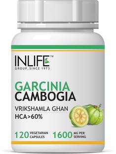 INLIFE Garcinia Cambogia (60% HCA) Extract Supplement,1600 mg - 120 Vegetarian Capsules