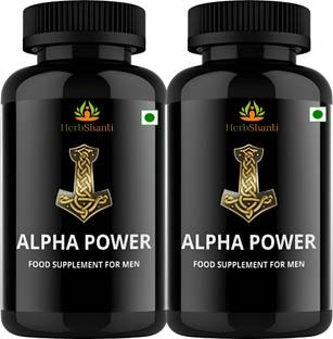 HerbShanti Alpha Power Supplements Vitality Booster Capsules for Strength & Stamina for Men