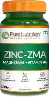 Pure Nutrition Zinc ZMA (Zinc Magnesium Aspartate & Vitamin B6) 800mg | Nightime Recovery