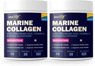 Sea life MARINE COLLAGEN WITH HYALURONIC ACID VITA-C,BIOTIN & GLUTATHIONE (WATERMELON P-2