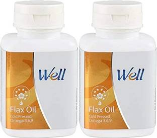 Well Flax Oil 90 softgels with Omega 3,6,9 (Pack of 2)