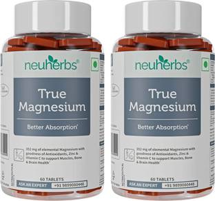 Neuherbs True Magnesium Glycinate 1600 mg | For Muscle Recovery, Sleep & Bone Health