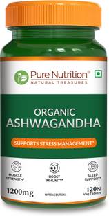 Pure Nutrition Organic Ashwagandha Tablets|Reduces Stress & Improves Sleep,Fertility & Immunity