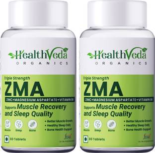 Health Veda Organics ZMA (Zinc, Magnesium & Vit B6) for Support Muscle Recovery & Sleep Quality