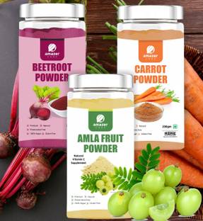 Amazer Care Beetroot+Carrot+Amla Powder-Great Immune Booster/SuperfoodCombo For Eating/Drink