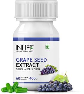 इनलाइफ Grape Seed Extract (Proanthocyanidins > 95%) 400 mg - 60 Veg. Capsules