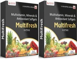 MULTIFRESH Multivitamin- Multiminerals 10 Softgel Capsules pack of ( 2*10 ) 20 sofgels )
