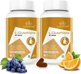 Amyleord L-Glutathione Tablet with Vitamin C&E, Biotin, Grape Seed Extract for Skin Glow