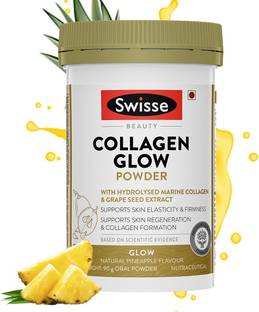 Swisse Beauty Collagen Glow Powder with Hydrolised Marine Collagen & Grape seed-90 gm