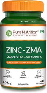 Pure Nutrition Zinc ZMA (Zinc Magnesium Aspartate & Vitamin B6) 800mg | Nightime Recovery