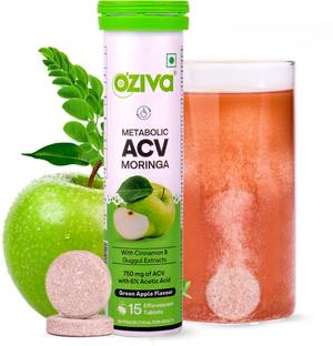 OZiva ACV Moringa (Green Apple)To Control Cravings, Apple Cider Vinegar,No Added Sugar