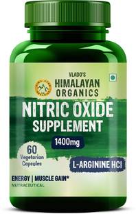 Vlado's Himalayan Organics Nitric Oxide Supplement with L- Arginine HCI 1400mg/Serve with Caffeine 60 Caps
