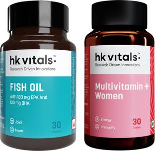 HEALTHKART HK Vitals Multivitamin Plus Women with Fish Oil 1000mg with 180mg EPA, 120mg DHA