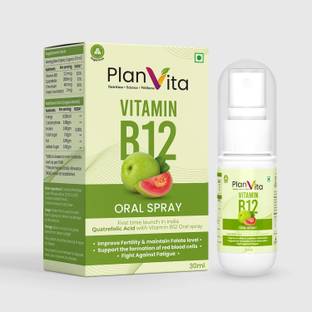 PLANVITA Vitamin B12 Supplements With Quatrefolic Acid Spray for Men & Women