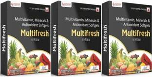 MULTIFRESH Multivitamin- Multiminerals 10 Softgel Capsules pack of ( 3*10 ) 30 sofgels