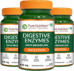 Pure Nutrition Digestive Enzymes with Bromelain Supports Digestion & Absorption of Nutrients