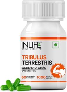 INLIFE Tribulus Terrestris Gokshura Supplement, 1000 Mg Serving - 60 Veg Capsules