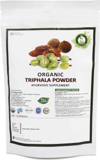 R V Essential USDA Organic Triphala Powder- Made from Haritaki, Vibhitaki and Amla 1:1:1