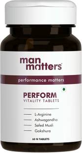 Man Matters PERFORM Vitality | Ashwagandha, Safed Musli, L' Arginine Tablets