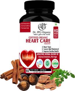 Dr. JPG Organic Heart wellness Capules 650mg, 60Veg Cpasules | INDIA Organic Certified.