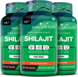 nourishvitals Premium Shilajit 50% Fulvic Acid High Strength 500 mg Extract
