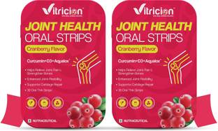 Vitricion Joint Health Oral Strips, Curcumin, D3 & Aqualox for Mobility & Strength, Strips