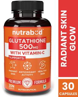 Nutrabud Glutathione 500mg & Vitamin-C for Clear & Radiant Skin Glow
