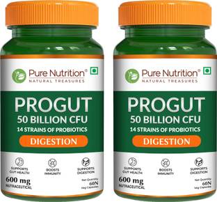 Pure Nutrition Progut Probiotic 50Billion CFU 14 Strains of Probiotics | Gut Health & Bloating