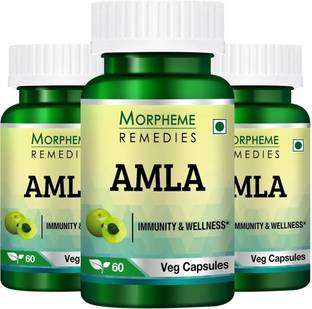 Morpheme Remedies Amla Caps Vitamin C 500mg Extract (Pack Of 3)