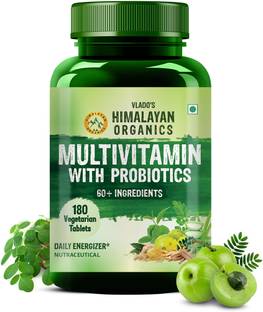 Vlado's Himalayan Organics Multivitamin for men & women with 45 ingredients - 180 Tablets - with Probiotics