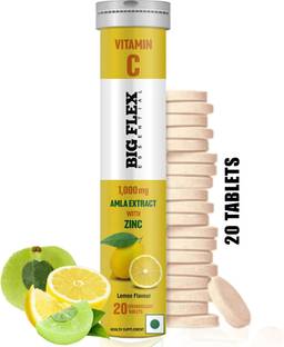 Bigflex Vitamin-C 1000mg Natural Amla Extract + 10mg Zinc effervescent Lemon Flavour