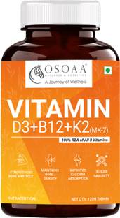 Osoaa Vitamin D3+K2+B12 Plant based Lichen immune booster Vitamin D3 for bones