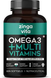 Zingavita Omega 3 Fish Oil + Multivitamin For Immunity Energy & Heart Health