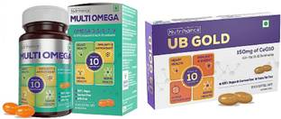 JUBILANT Nutrihance UB Gold Coenzyme Q10 & Multiomega Vegan Softgel 30 Capsules Combo kit