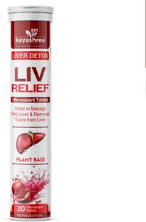 kayashree Liv Relief Effervescent Tablets Liver Detox Fatty Liver& Removes toxins Packof 1