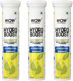 WOW Life Science Hydroboost Electrolytes Low Sugar Energy Drink |Instant Hydration|Lemon Flavour