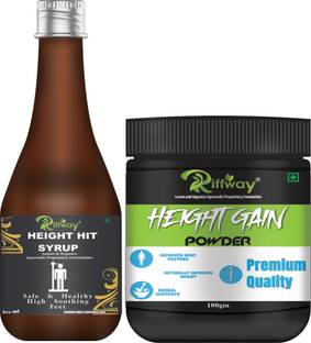 Riffway Height Hit Syrup & Height Gain Powder Combo For Growing Kids,Teenage & Men Women Combo