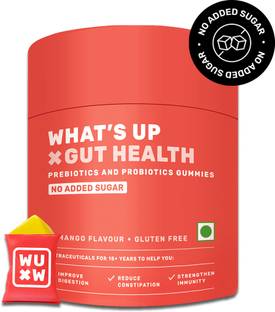What's Up Wellness Gut Health Gummies | Reduce Constipation | Mango Flavour |