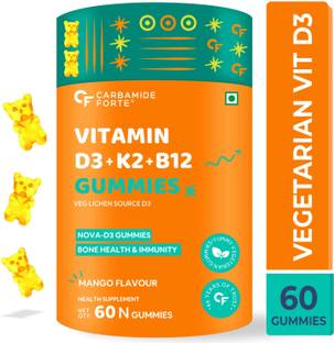 CARBAMIDE FORTE Vitamin D3 K2 MK7 B12 Gummies for Women, Men & Kids
