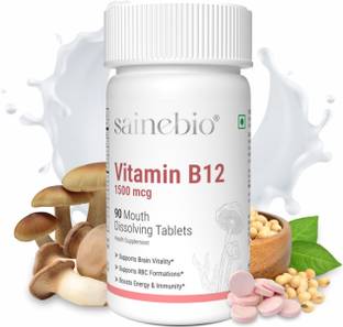 SAINEBIO Vitamin B12 1500 mcg with L-Methylfolate, B6 & D3 – Supports Energy