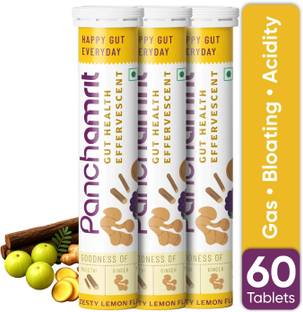 Panchamrit Gut Health Effervescent|Liver Detox & Digestive Health Tablet| Isabgol & Ginger