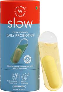 Wellbeing Nutrition Daily Probiotics + Omega 3 | 60 Billion CFU | For Bloating, Indigestion, IBS