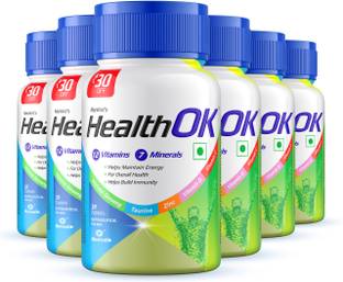 Health Ok Mankind With Multivitamin&Improve Energy, Builds Immunity 30 Tablets x pack of 6