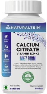 NATURALTEIN Calcium Citrate with Vitamin D3 + K2 (MK7) | Bone & Joint Support