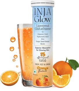 inja Glow Liposomal Glutathione + Vitamin C & E, 4x Effective - Orange Flavour