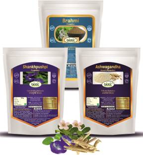 biotic Shankhpushpi, Brahmi & Ashwagandha Powder (100gms each)