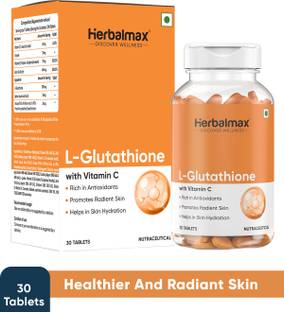 Herbal max L-Glutathione with Vitamin C, Rich in Antioxidants | Promotes Radiant Skin