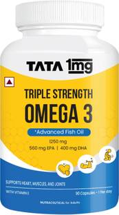 TATA 1mg Triple Strength Omega 3 Fish Oil | 560mg EPA & 400mg DHA High Strength Capsule