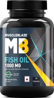 MUSCLEBLAZE Omega 3 Fish Oil 1000 mg with 180 mg EPA and 120 mg DHA
